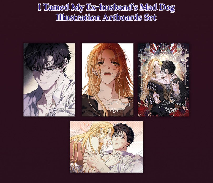 [pre-order][collaboration cafe] I Tamed My Ex-Husband's Mad Dog : Illustration art board set(4p)