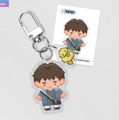 The Sacred serpent's Seduction : Pixel Acrylic Keyring