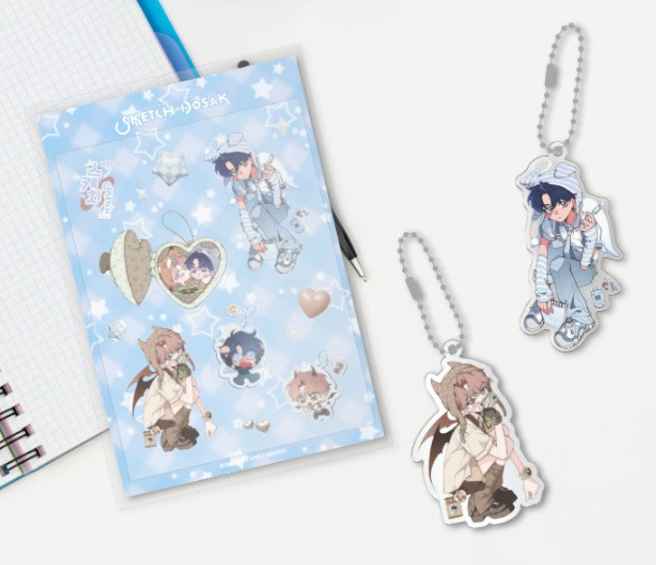 [Be On Cafe] Sketch(off the record) : Acrylic Keyring 2P + Sticker
