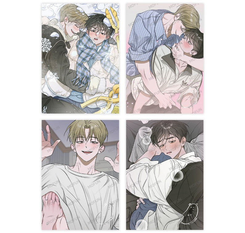 [collaboration cafe] Pond Where Flowers Fall : Illustration art board set(4p)