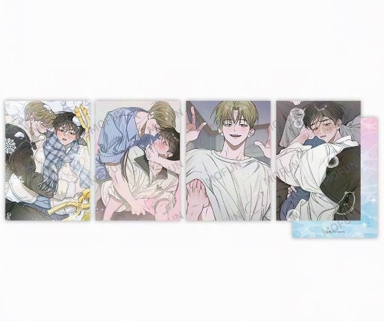 [collaboration cafe] Pond Where Flowers Fall : Illustration art board set(4p)