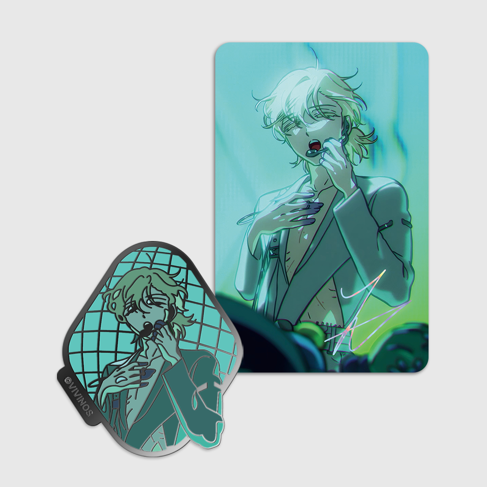 [pre-order][Aniplus Cafe] Alien Stage : Metal Badge + Photo card Set