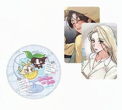 [Mofun Cafe] Drunken My Boss : Mirror Button Set