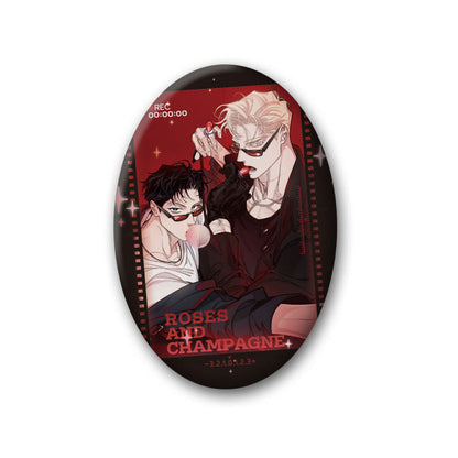 [pre-order] Roses and Champagne : Oval Can Badge