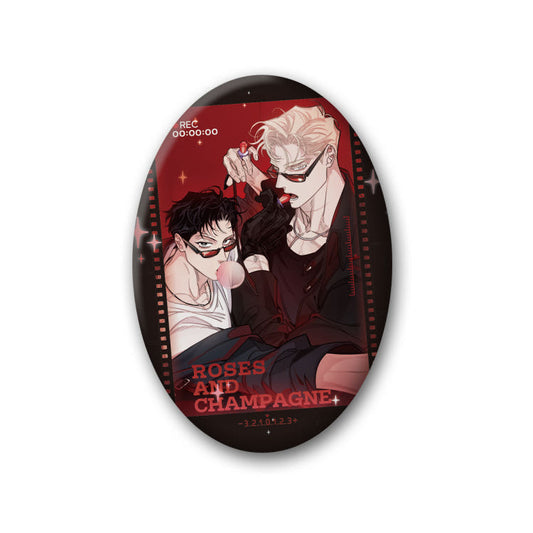 [pre-order] Roses and Champagne : Oval Can Badge