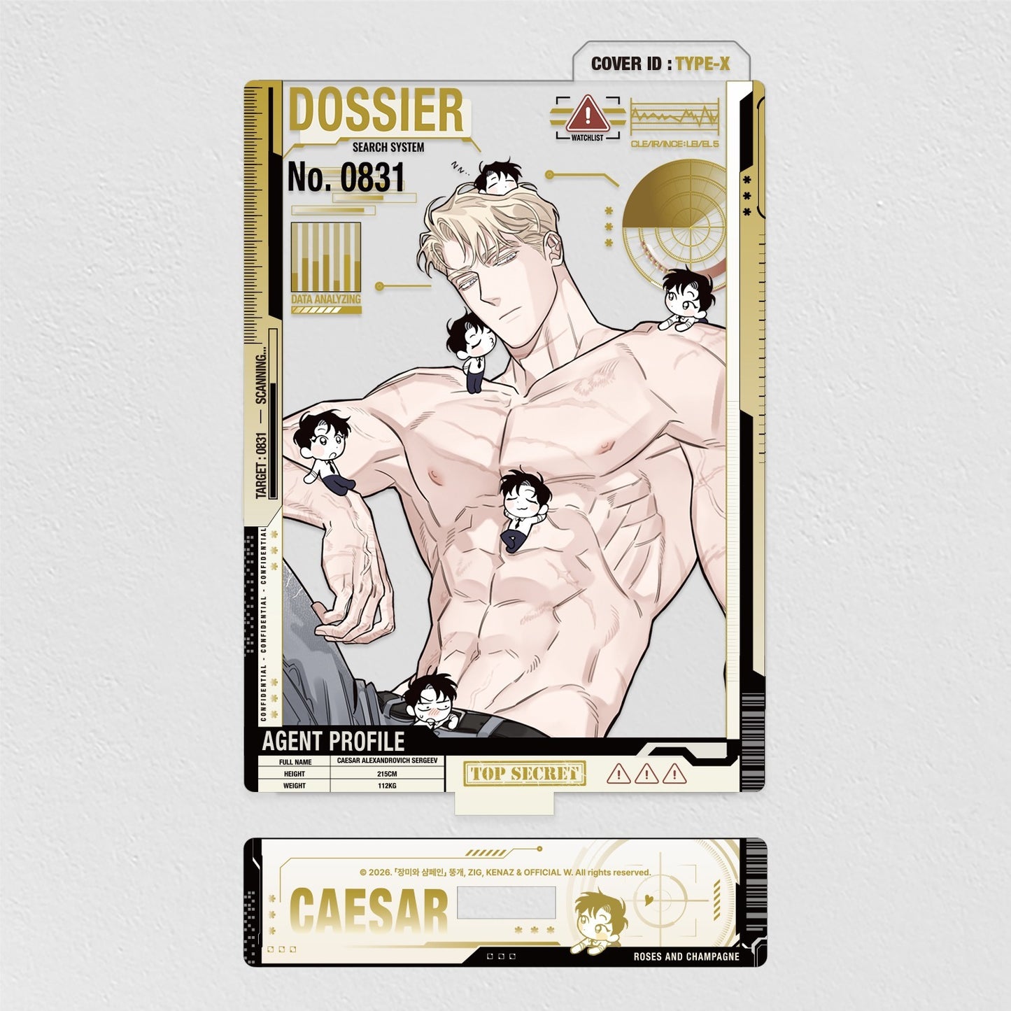 Roses and Champagne : Caesar Dress-up Acrylic Stand