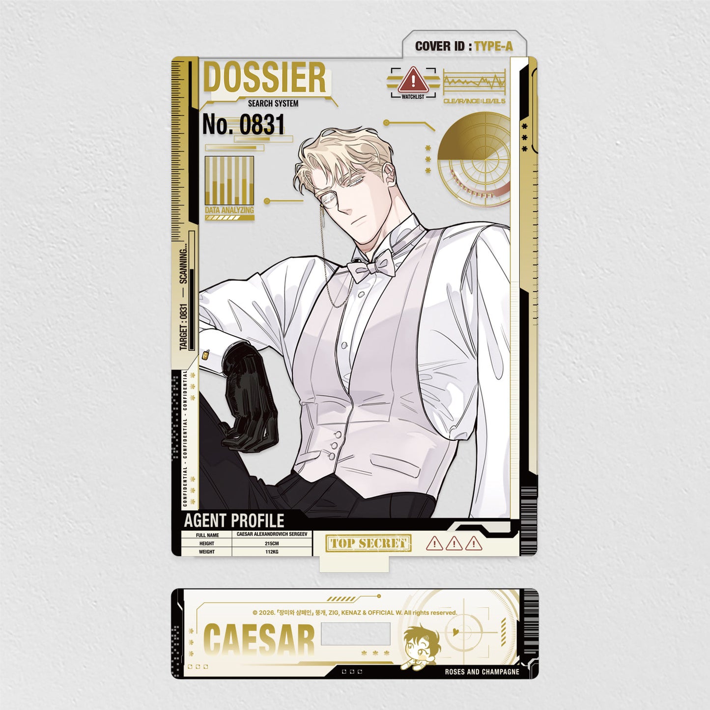 Roses and Champagne : Caesar Dress-up Acrylic Stand
