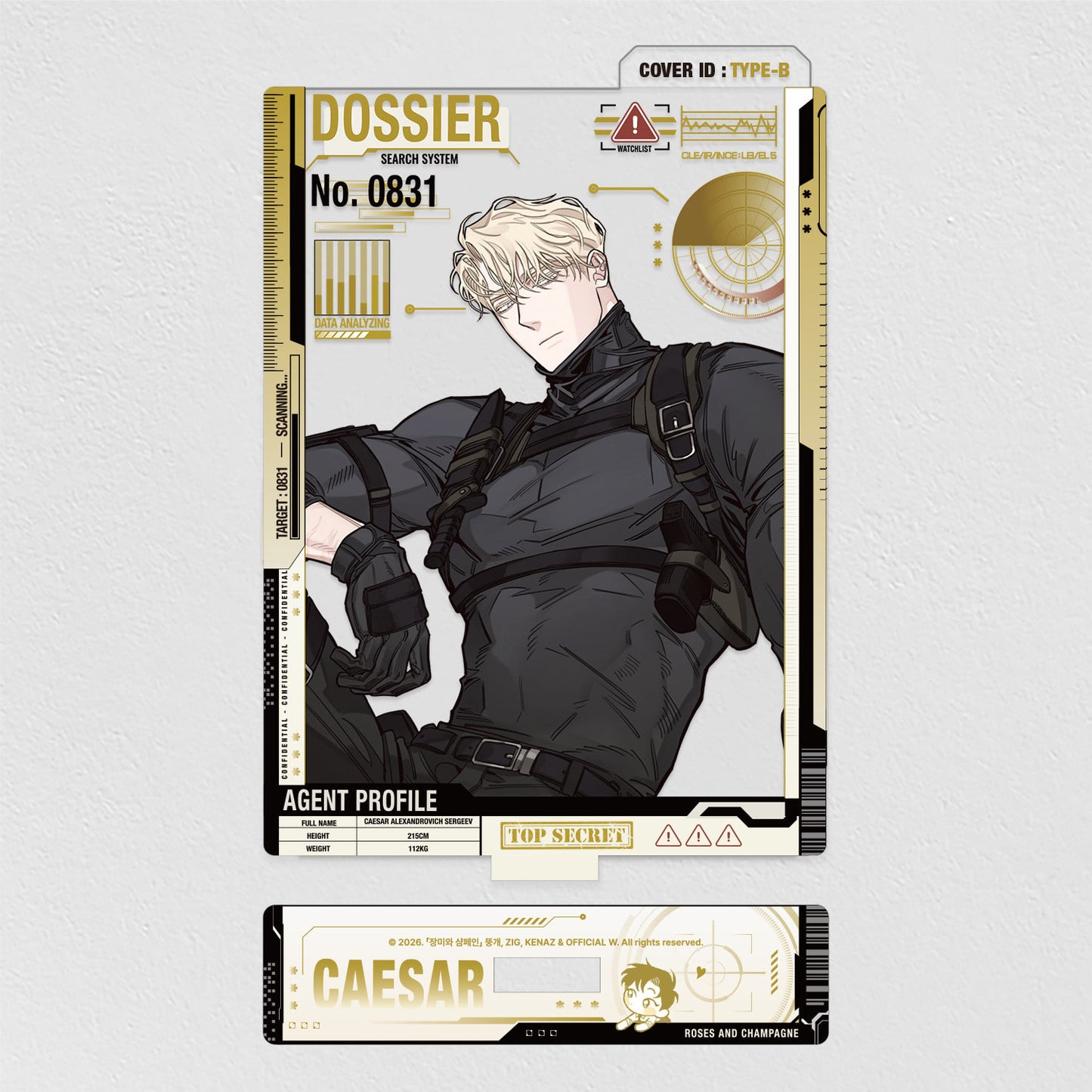 Roses and Champagne : Caesar Dress-up Acrylic Stand