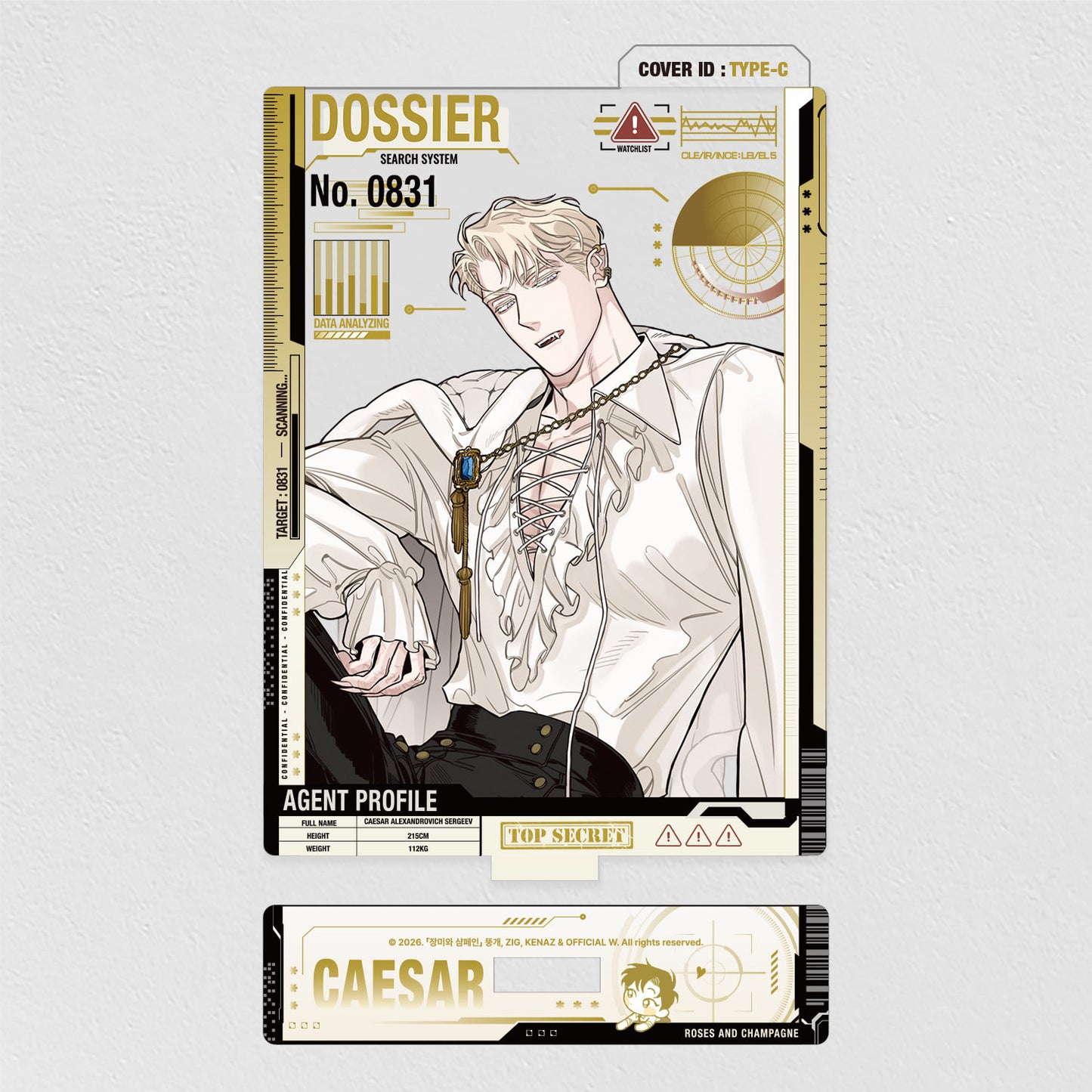 Roses and Champagne : Caesar Dress-up Acrylic Stand