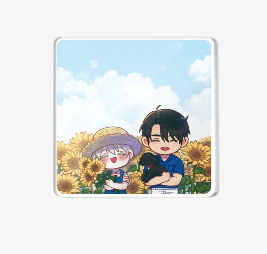 If It's Not Fate, Then What Is It? : Yul-ha and Dojin amongst the sunflower fields Acrylic Coaster