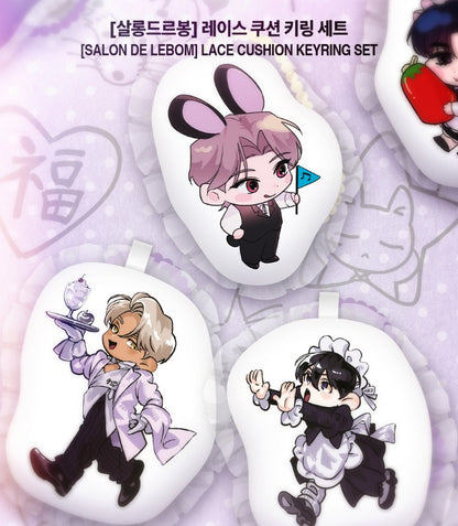 [LEBOM CAFE] Salon de Lebom(Between Apron & Gloves) : Lace Cushion Keyring Set