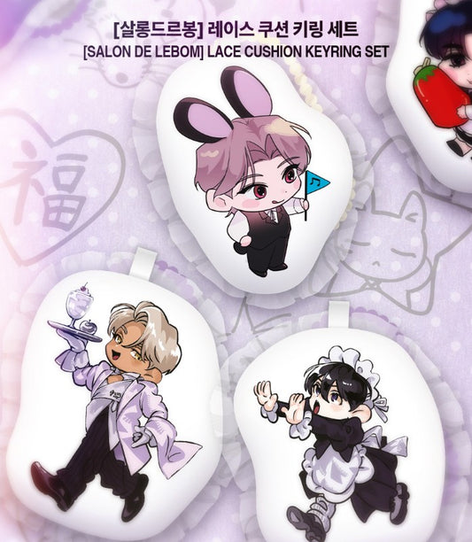 [LEBOM CAFE] Salon de Lebom(Between Apron & Gloves) : Lace Cushion Keyring Set
