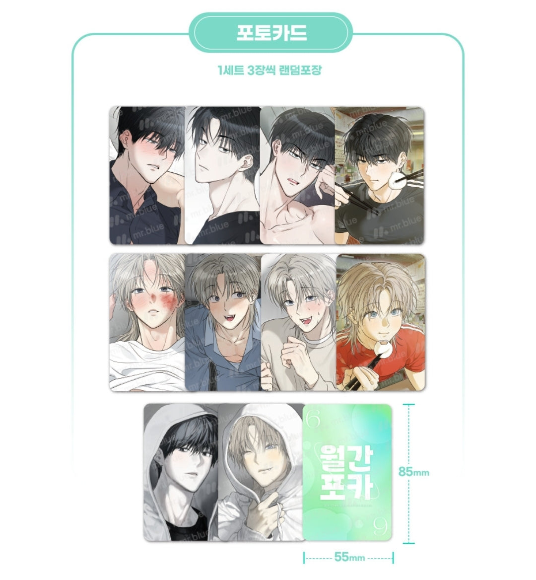 No Returns After Use : Mr.Blue Monthly Photo Card