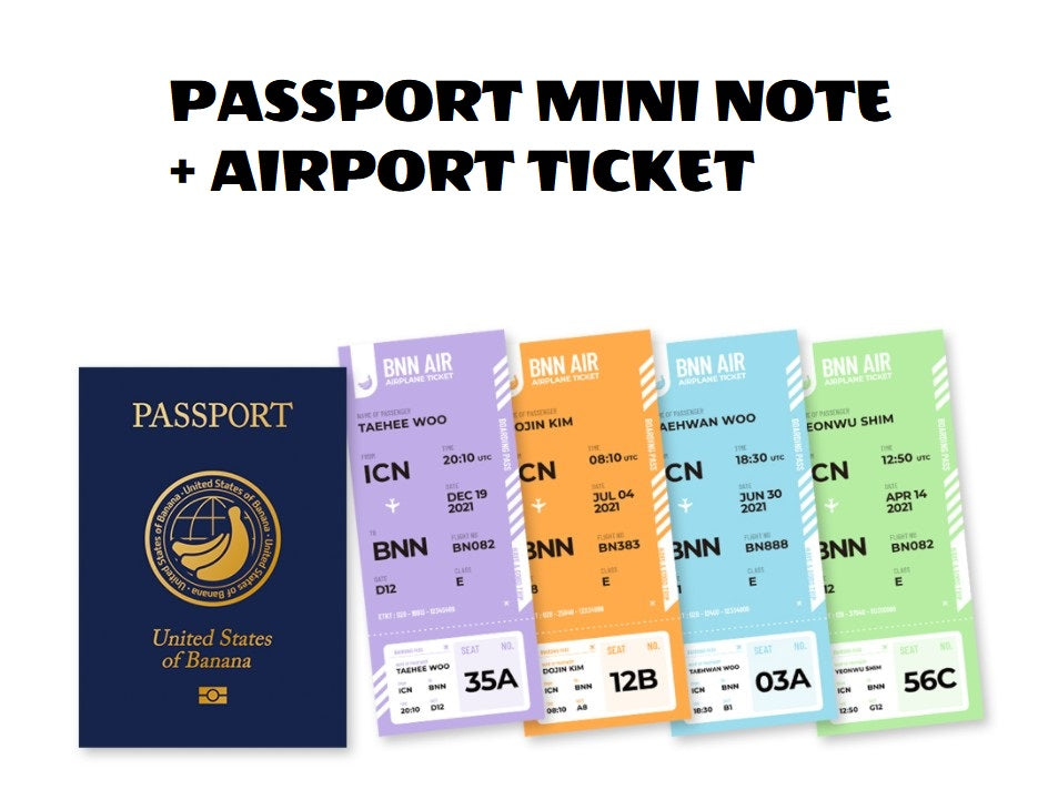 BBanana Scandal(Banana Scandal) : Passport Mini Note + 4 Airport Tickets