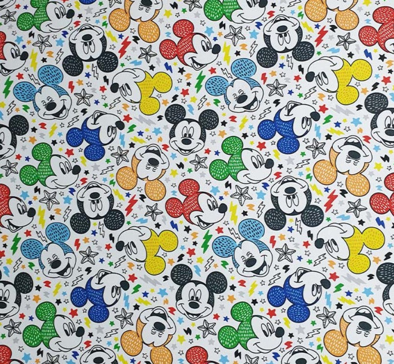 Disney Colorful Mickey Mouse Cotton Fabric, by the yard – nemo it store