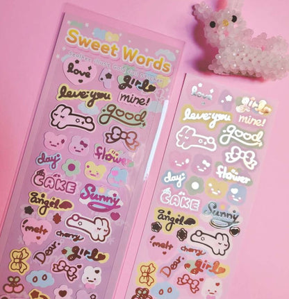 SEOLKEE ILLUST Sweet Words Gold Foil Seal Sticker