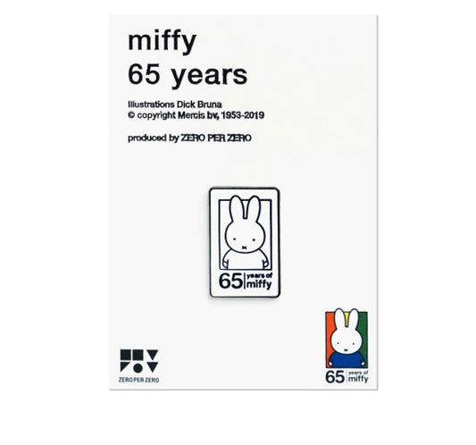 Miffy 65 years Pin Badge, Miffy Friends Brooch, Lapel Pin, Scarf Collar Badge