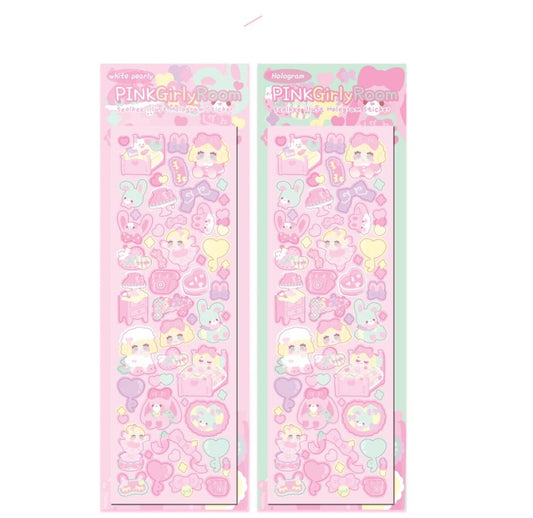 SEOLKEE ILLUST Pink Girly Room Seal Sticker 2 Types