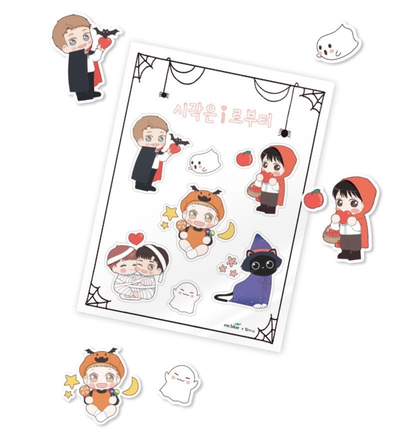 Starts from Baby Official Goods Half Cutting Sticker 3 sheets, Raising a Child and Falling in Love