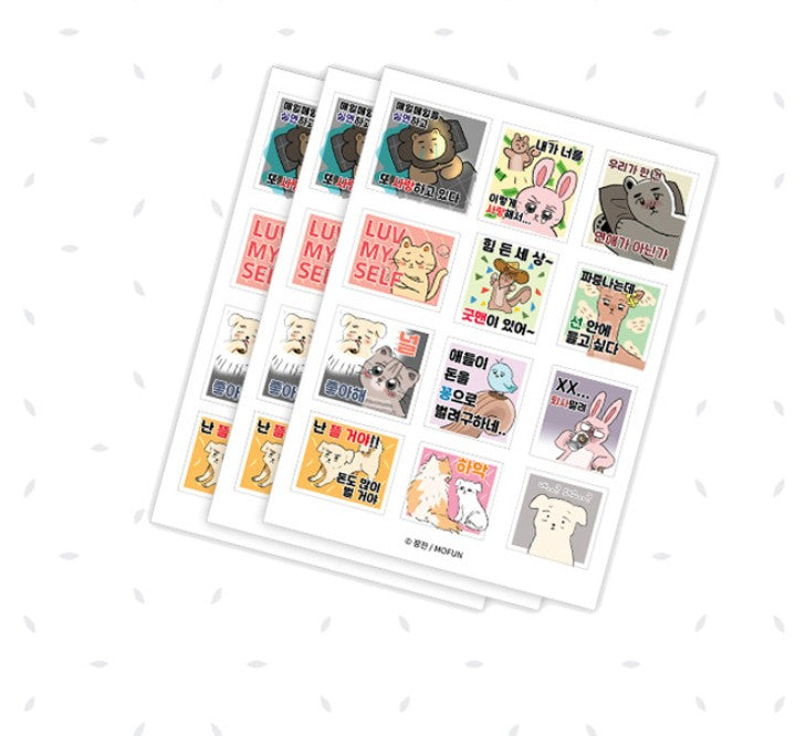 Nam Fan Manhwa(A Male Fan) Official Goods Characters Stickers set(3 sheets)