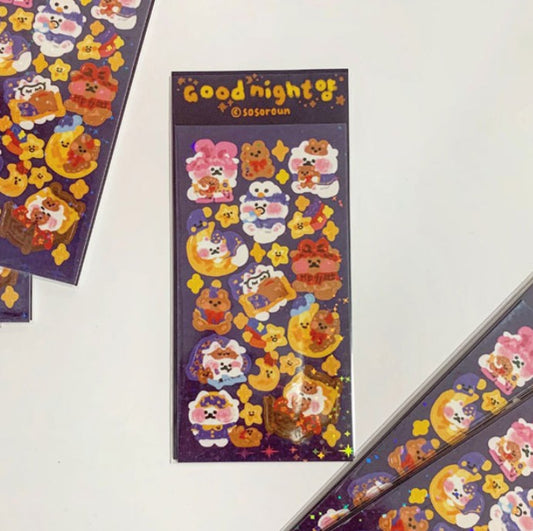 SOSOROUN Good Night Cat Seal Sticker