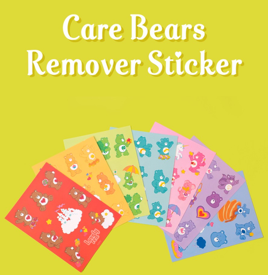Care Bears Removable Stickers 7 types, Decal, Planner Deco Sticker