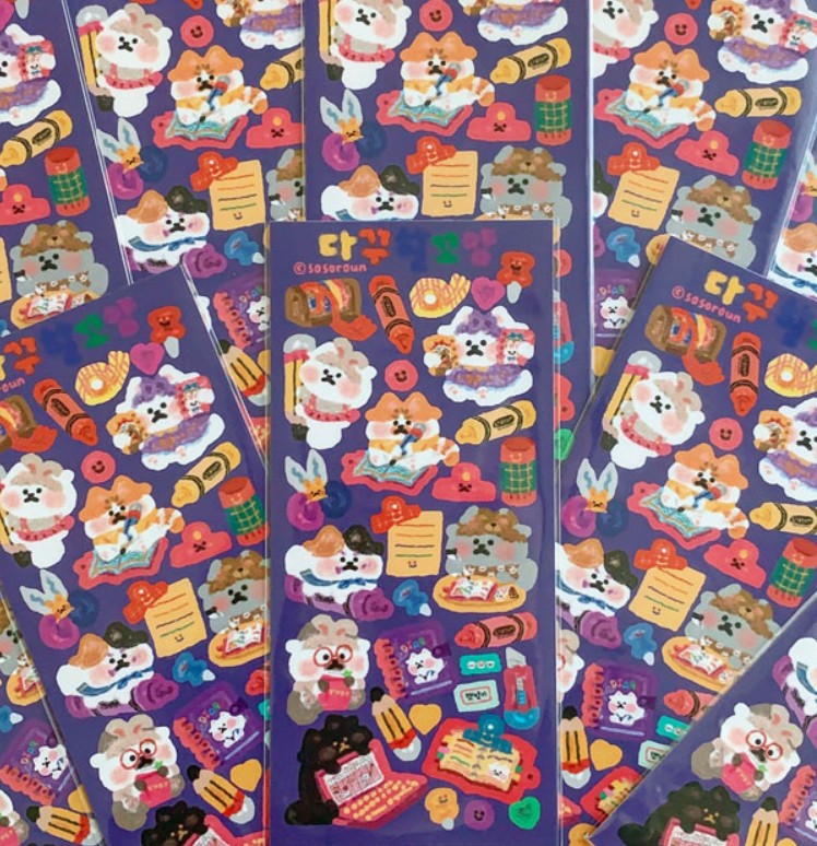 SOSOROUN Bujo Spread Cat Seal Sticker