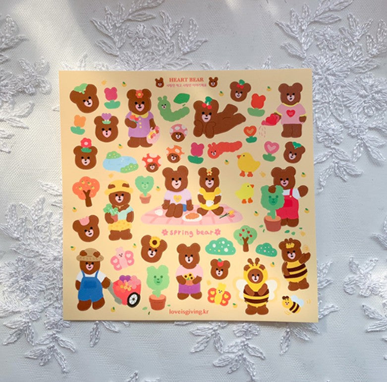 Spring Bear sticker (2ea)