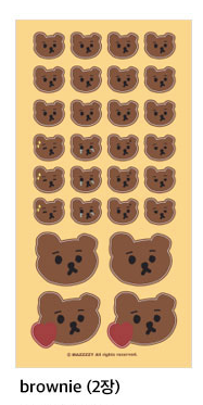 MAZZZZY emotion bear sticker (brownie/muffin) Removable