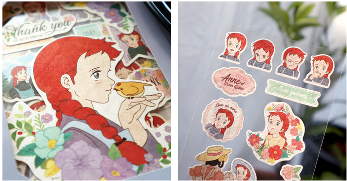 FLYING WHALES Anne of green gables Pocket seal sticker set, 4 types