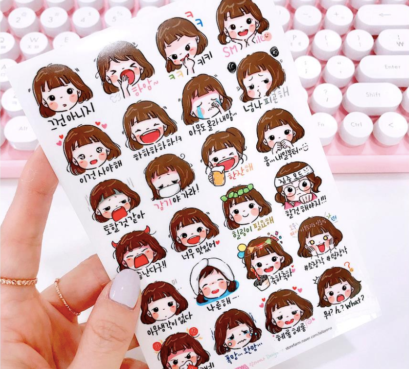 Lallayena 40 Sheets Korean Cute Sticker Pack For DIY Diary Laptop