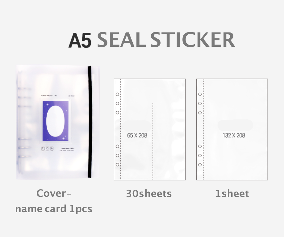 BEOND Deco pocket A5 6hole binder, 6-holeSticker Binder 3 Styles, Sticker collecting album
