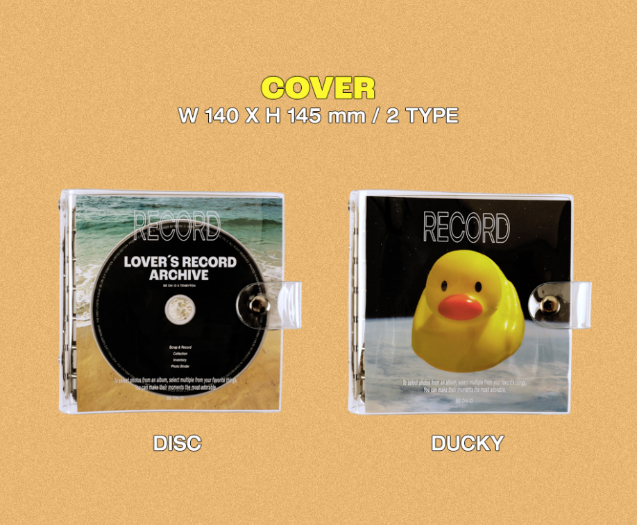 BEOND Rubber Duck and Lover's record Deco pocket mini 6hole binder, Sticker Binder 6-hole, Sticker collecting album