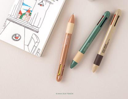 LIVEWORK LIFE & PIECES 4 Color Ballpoint Pen 0.5mm + refill(random colors)