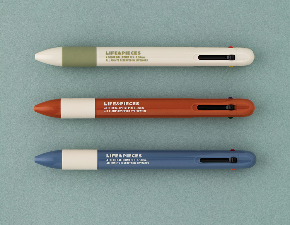 LIVEWORK LIFE & PIECES 4 Color Ballpoint Pen 0.38mm
