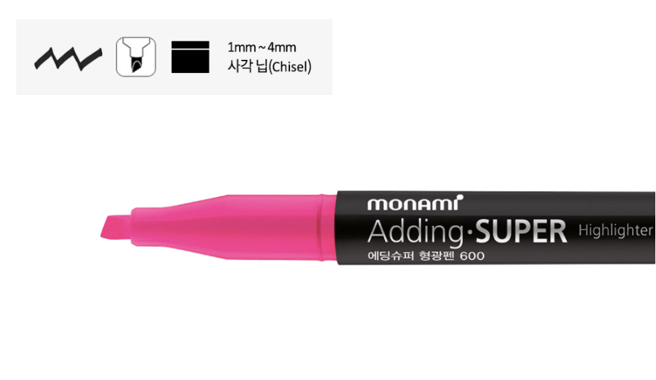 MONAMI Adding Super Highlighter 600(12 colors)