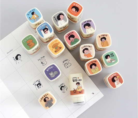 INDIGO Ordinary day stamp series(16 styles) Self-Inking