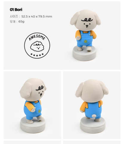 DAILYLIKE My buddy figure stamp series(5 Style) : Best, Great, Good job, Excellent, Awesome