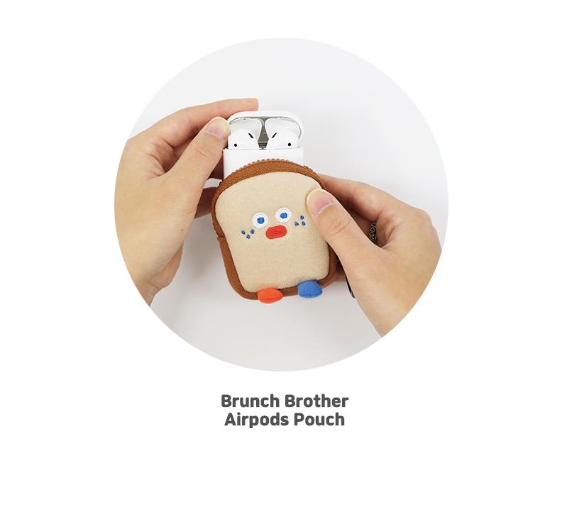 ROMANE Brunch Brother AirPods Case Pouch(5 style:Duck, Toast, Owl, Pompom)