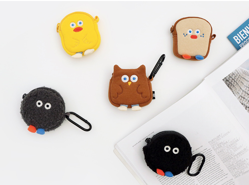 ROMANE Brunch Brother AirPods Case Pouch(5 style:Duck, Toast, Owl, Pompom)