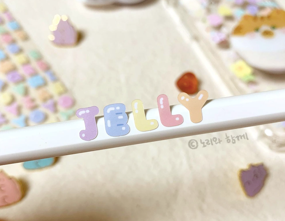 WITH NORI Jelly Pastel Alphabet Removable sticker
