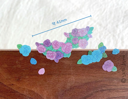WITH NORI Rose Confetti sticker(purple blue)