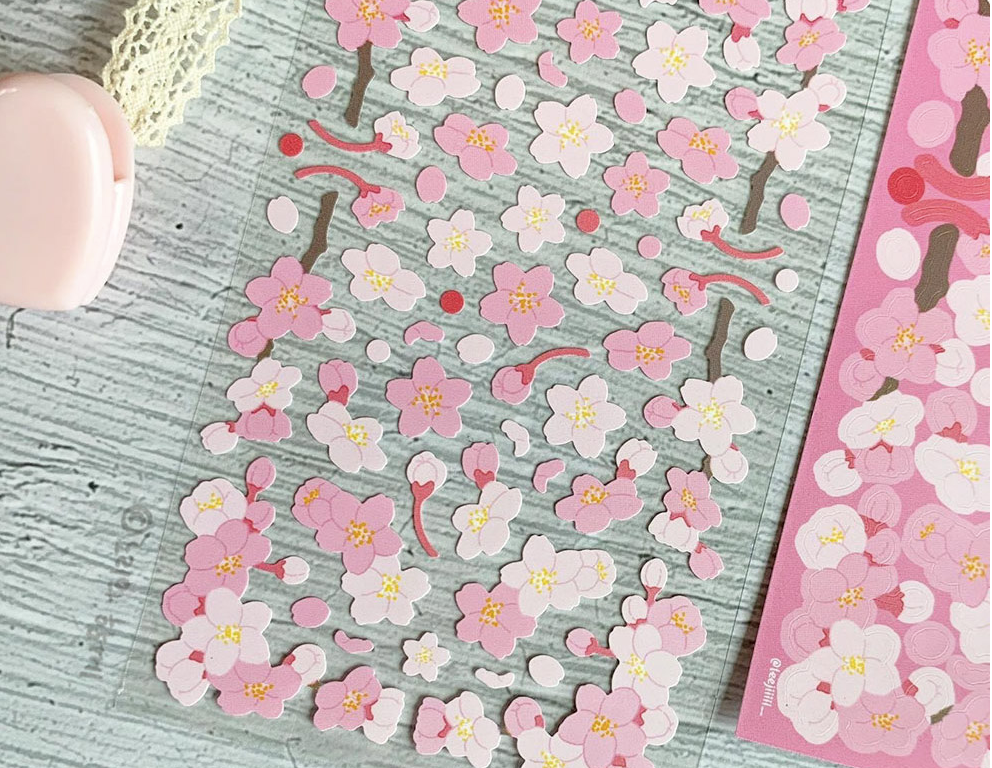 WITH NORI Cherry blossom flower seal sticker