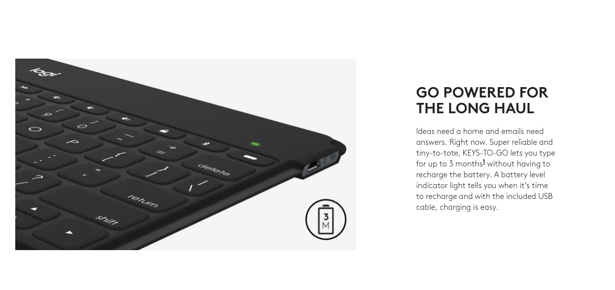 [Limited Pouch including] Logitech KEYS-TO-GO Wireless Multi-Device Keyboard