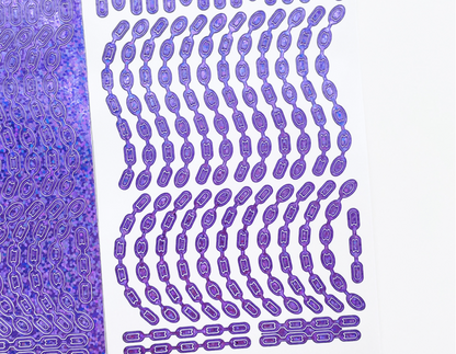 Drop chain Pearl sparkling confetti Sticker_Purple