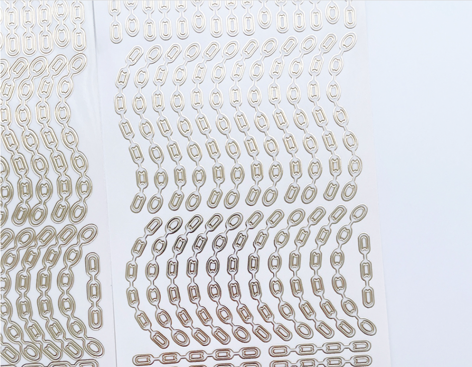 Drop chain Pearl sparkling confetti Sticker_Gold, Silver