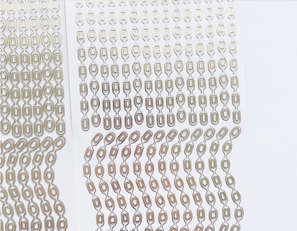 Drop chain Pearl sparkling confetti Sticker_Gold, Silver