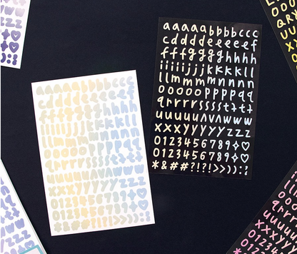 ICONIC Calligraphy Alphabet Number Sticker 10 sheets set