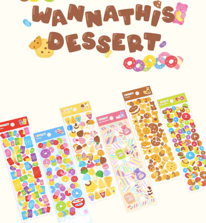 WANNATHIS Dessert Sticker, 6 Style