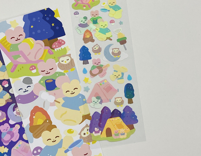 HEEHEECLUB Camping together Hologram sticker